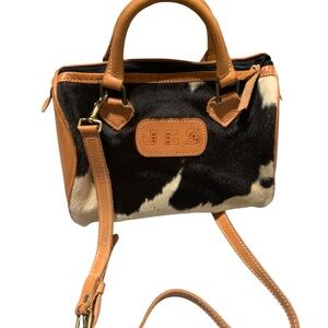Jon Hart Vintage Tan and Black Cowhide Women's Bag